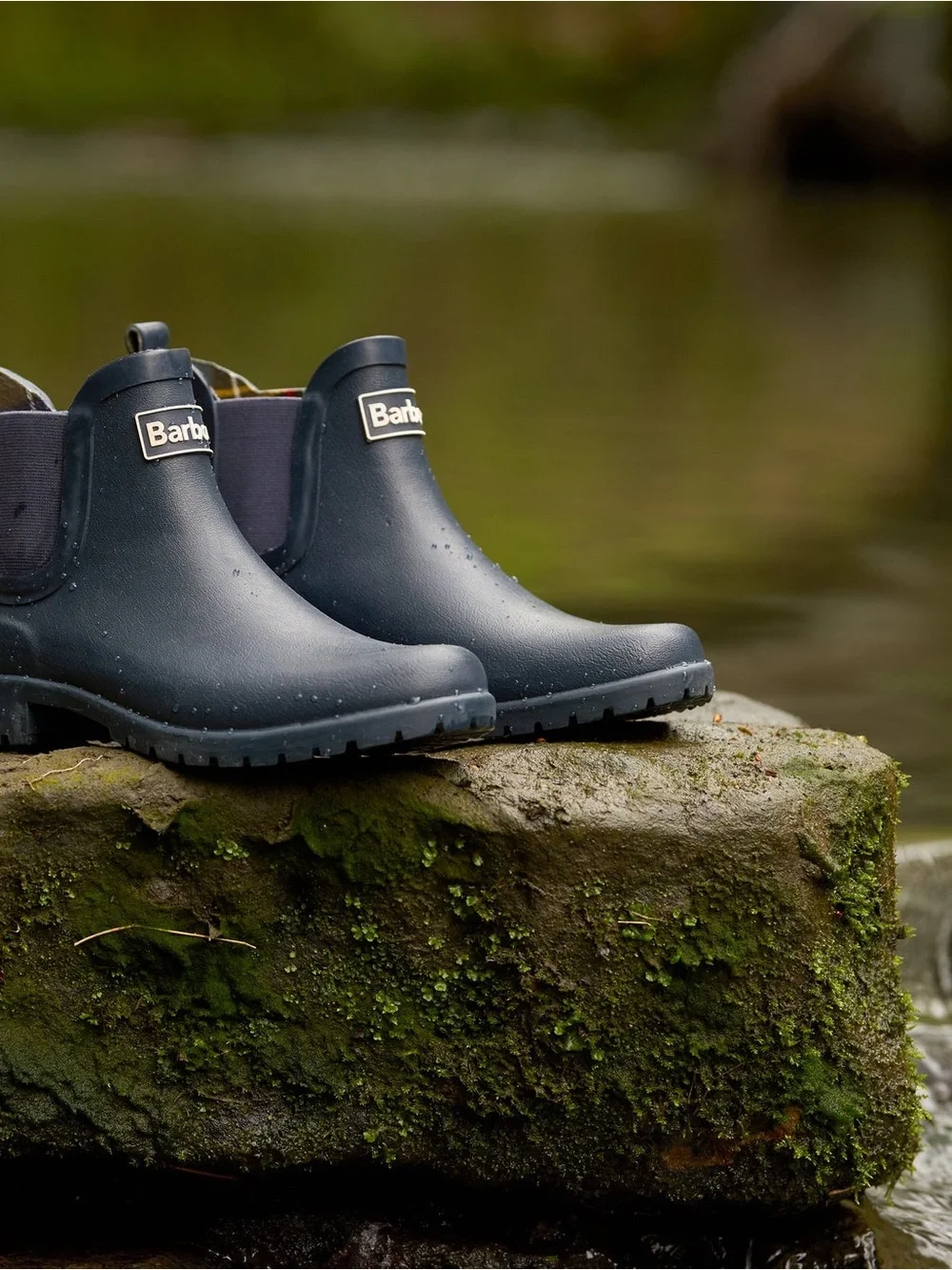 BARBOUR WILTON WELLINGTONS RAIN BOOTS NAVY 40 EU 9 US